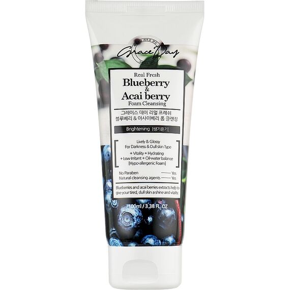 GRACE DAY Real Fresh Пенка для умывания Черника и Ягода асаи 100 мл