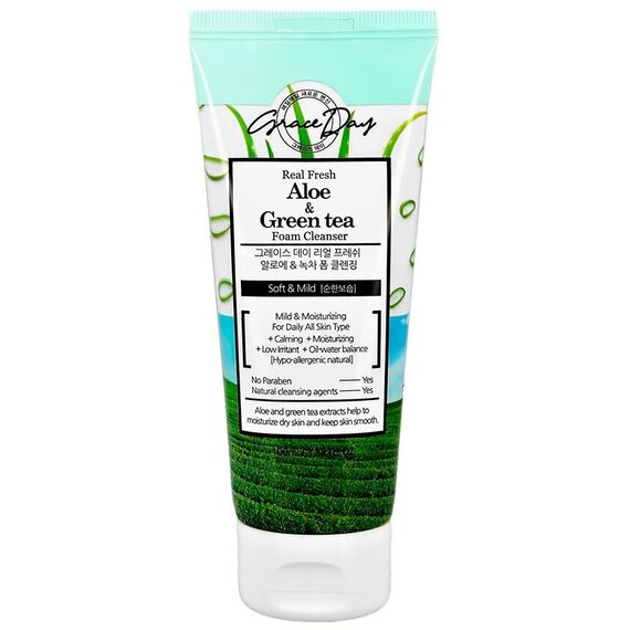 GRACE DAY Real Fresh Пенка для умывания Алое и Зеленый чай 100 мл