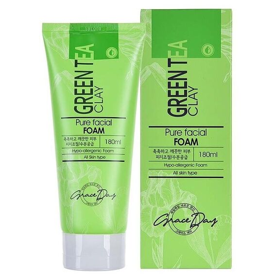 GRACE DAY Пенка для умывания с Зеленой глиной 180 мл, изображение 6