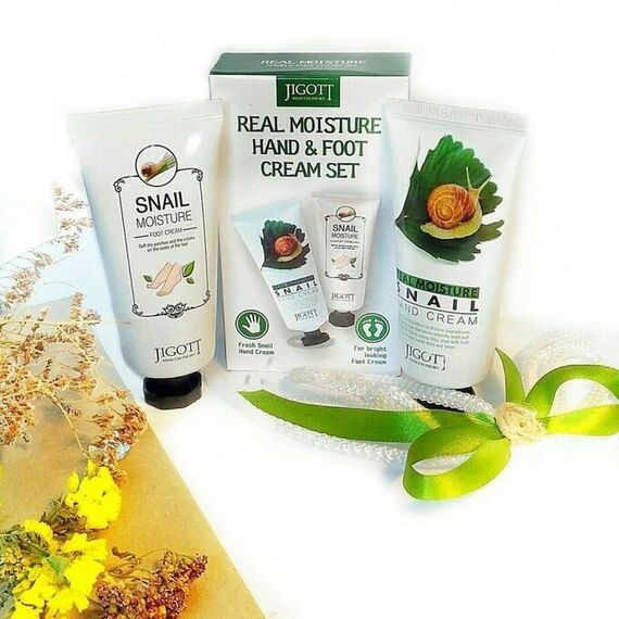 JIGOTT Набор: Увлажняющий крем для рук с муцином улитки + JIGOTT Увлажняющий крем для ног SNAIL, изображение 5