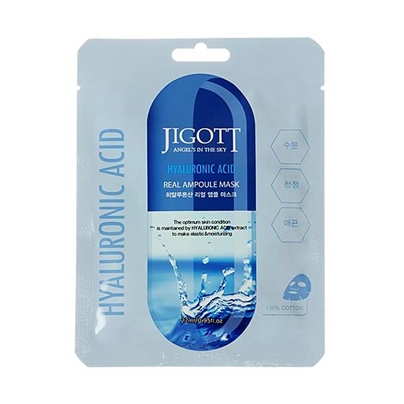 JIGOTT Ампульная тканевая маска для лица HYALURONIC ACID 27 мл