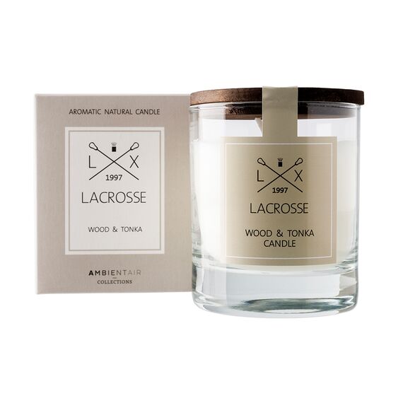 Свеча ароматическая в стекле круглая Lacrosse Дерево и тонка 40 ч, Ambientair