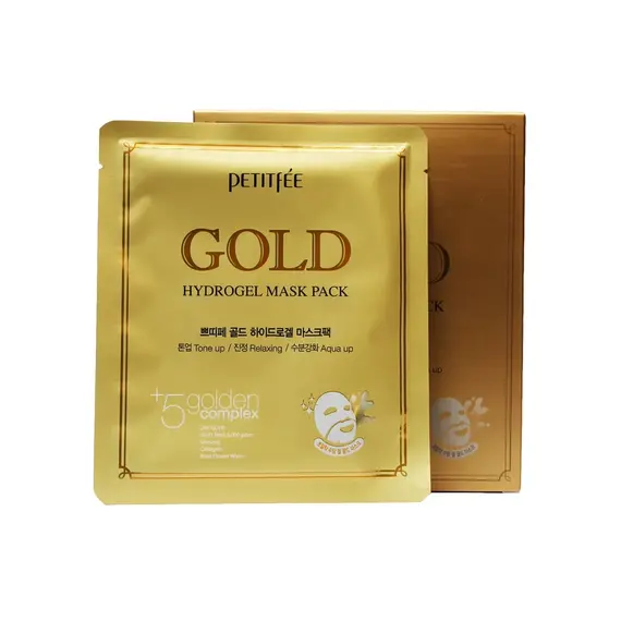 Гидрогелевая маска для лица с золотом и женьшенем Petitfee Gold Hydrogel Mask, 1 уп (5 шт)