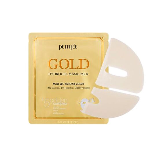 Гидрогелевая маска для лица с золотом и женьшенем Petitfee Gold Hydrogel Mask, 1 уп (5 шт), изображение 6