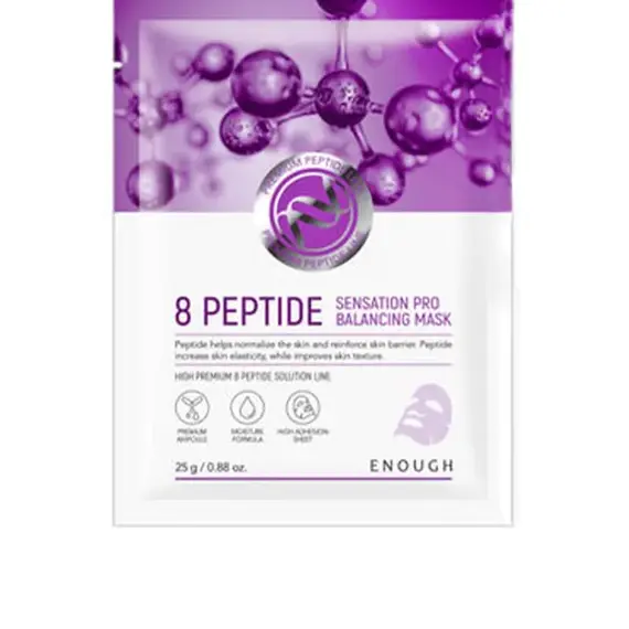 Антивозрастная тканевая маска с пептидами ENOUGH 8 peptide sensation PRO balancing mask, 25 мл