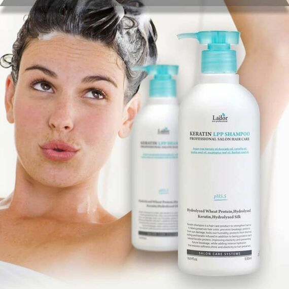 Безсульфатный протеиновый шампунь Lador Keratin LPP Shampoo, 530 мл, изображение 2