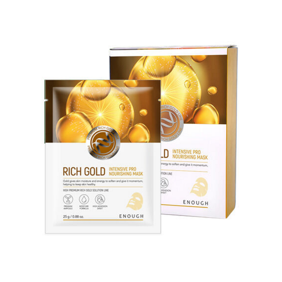 Антивозрастная тканевая маска с золотом ENOUGH Rich gold intensive PRO nourishing mask, 25 мл, изображение 2