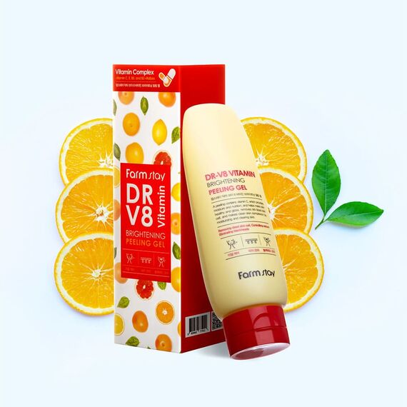 Витаминный пилинг-гель FarmStay DR V8 Vitamin Brightening Peeling Gel, 150 мл, изображение 3